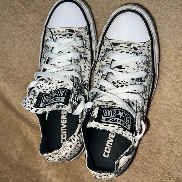 Converse Chuck Taylor Women Sz 5 Black White Cheetah Animal All Star‎ S03 - Picture 6 of 8